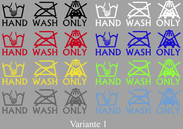 Aufkleber Hand Wash Only